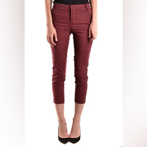 Alysi Bordeaux Pants size 26 in burgundy Made in Italy - Picture 2 of 11